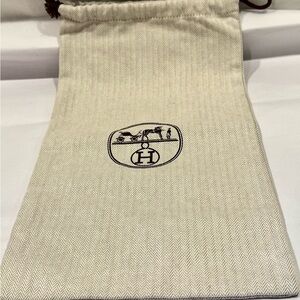 Authentic Hermès Herringbone Drawstring Dust Bag